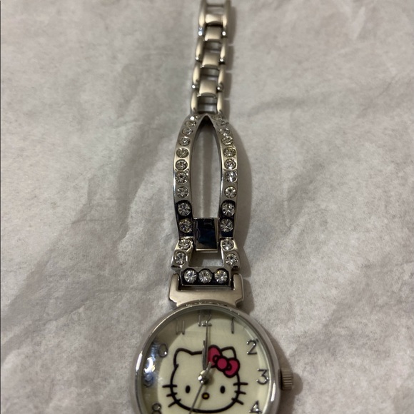 RARE Vintage 90s Sanrio Hello Kitty Watch with crystals - Picture 7 of 8